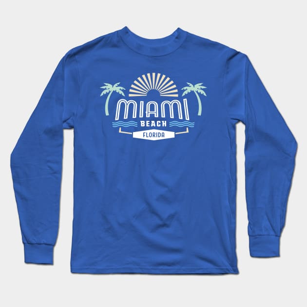 Miami Beach Florida Long Sleeve T-Shirt by AntiqueImages